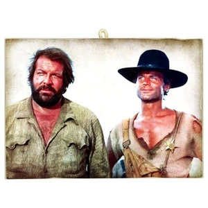 KUSTOM ART Tableau Bud Spencer et Terence Hill 25 x 18 cm. - Imagen 1 de 2
