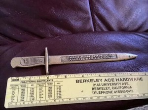 MCAS Iwakuni Japan 207th Anniversary Letter Opener Usmc Circa 1988 Bronze Hoorah - Picture 1 of 6