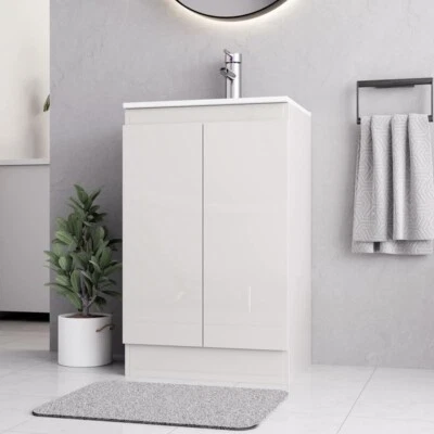 BELOFAY Denvor White 500mm Floor Standing Bathroom Vanity Unit With Basin - Image 1 of 4