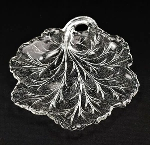 Indiana Glass Pebble Leaf Clear Tidbit Plate 6½" Set of Four Plates - Picture 1 of 10