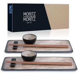 Sushi Set Geschirr Service Sushigeschirr Teller Schüssel Dip Schale Japan Beige - Bild 1 von 7