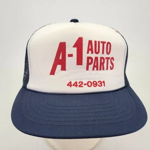 A-1 Auto Parts Hat Cap Bristol Virginia Snapback Trucker Blue White Vtg - Picture 1 of 8