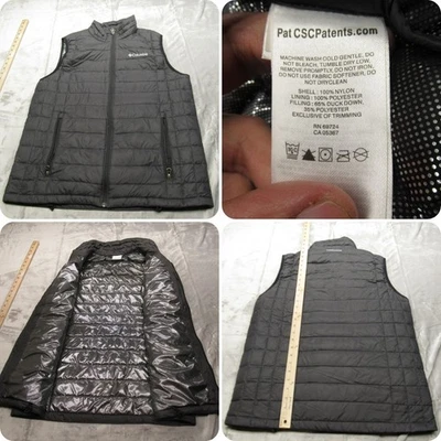 Columbia Vest Down Mens Medium Black Omni Heat Lightweight Insulated Puffer - Image 1 of 4