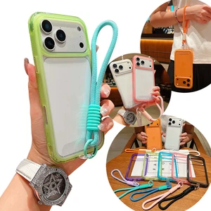 Shockproof Case PC Clear Cover für iPhone 17 16 Pro Max 15 14 13 mit Handschlaufe - Bild 1 von 15