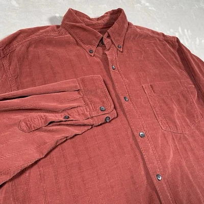 The Territory Ahead Shirt Large Red Button Down Long Sleeve Textured Cotton - Image 1 of 4