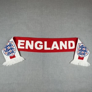 England National Team Scarf Red White Womens Soccer Lionesses Reversible Fringe - Picture 1 of 11