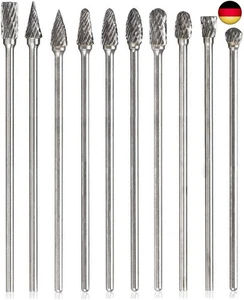 Mesee 10 Stück Rotary Burr Set, Wolframstahl Frässtifte, Raspel Set Hartmetall F - Bild 1 von 8