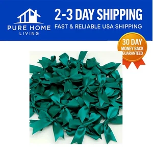 3.3 Inch Green Satin Gift Bows - Perfect for Weddings, Birthdays & Holidays - Picture 1 of 9