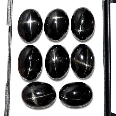 Chispa celestial ~ 8 piezas piedras preciosas cabujón estrella negra natural 16 mm-17 mm Foto 1 de 4