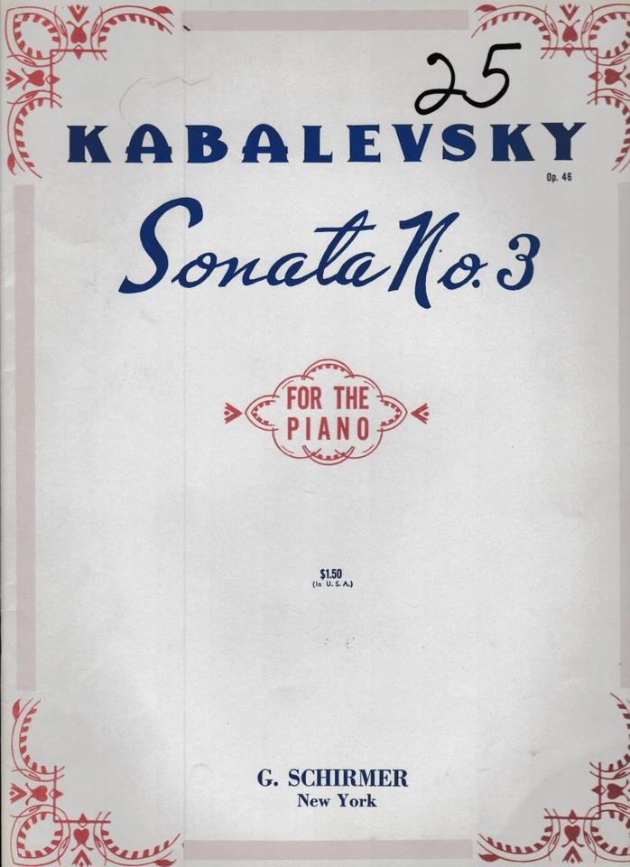 Кабалевский, соната No3 для фортепиано - Изображение 1 из 1