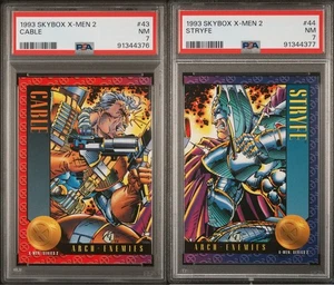 1993 X-Men Series 2 Arch Nemesis Cards #43 Cable vs. #44 Stryfe (PSA 7) - Picture 1 of 5