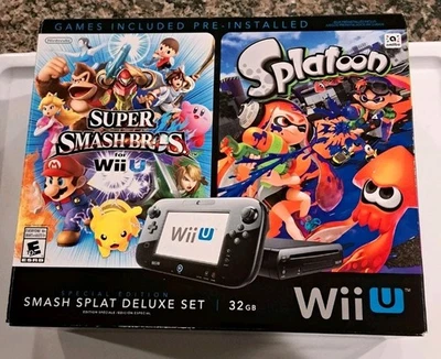 Consola Nintendo Wii U Super Smash Bros Splatoon Negra en Caja Nueva Openbox🎅  Foto 1 de 4