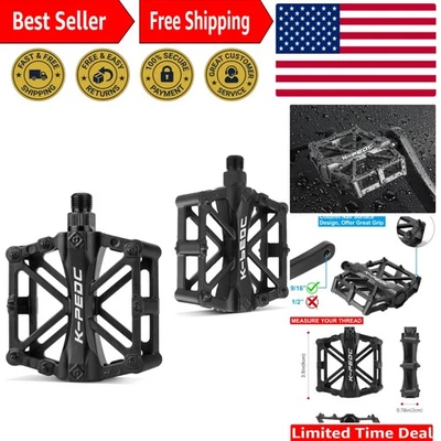 Pedales de bicicleta de aluminio de alto rendimiento - 16 pasadores antideslizantes para un agarre máximo Foto 1 de 4