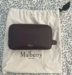 New Mulberry Heritage Oxblood Leather Toiletry Wash Bag - Picture 1 of 6