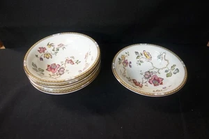 6 Wedgwood Schwalbe gelb braun Rand Coupe Müslischalen 1 5/8" hoch x 6 1/8" Wi - Bild 1 von 1