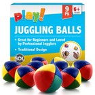 9 Juggling Balls Professional Pro Learn to Juggle Coloured Set Circus Clown Toy