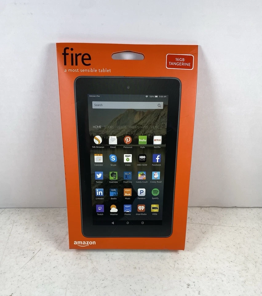 Amazon Fire Tablet 5th Gen 16GB Tangerine 7” Screen Wi-Fi New *Package Has Wear* - Image 1 of 4