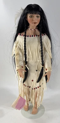 Paradise Galleries Porcelain Native American Indian Doll "Swirling Waters"  18" - Image 1 of 4