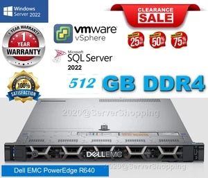 Dell PowerEdge R640 2x Xeon Gold 6134 16-Core 512GB RAM NO DISKS, 4x 960GB SSD - Picture 1 of 9