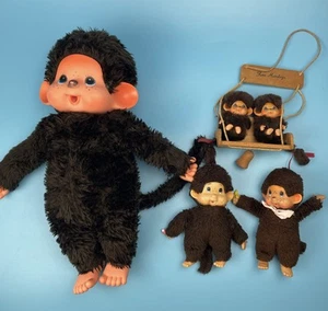 Monchhichi Figuren Konvolut, 5 Puppen, Monchhichi Sekiguchi rar Vintage - Bild 1 von 12