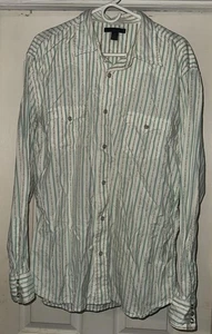 Express Shirt Mens XL Modern Fit Button Down Long Sleeve Striped Dress Casual - Picture 1 of 3