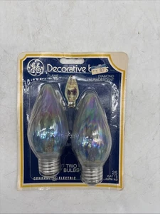 GE F15 Auradescent Kronleuchter Glühbirnen Flamme klar mittlerer Sockel 2er-Pack Hergestellt in den USA - Bild 1 von 6