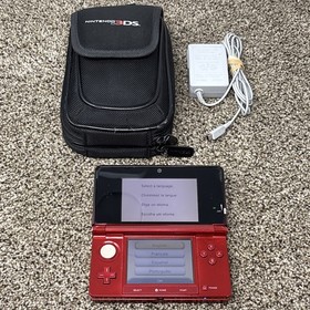 USA VERSION Nintendo 3DS Handheld System tested/working- Flame Red With Case