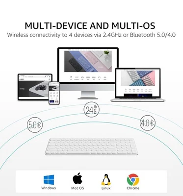 Rapoo E9310M Wireless Keyboard for Mac/iPad/PC, Multi-Device Bluetooth Keyboard - Image 1 of 4
