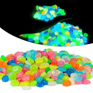 600pz Pietre Luminose Brillanti in Ciottoli Scuri Rocce Luminose Pesci Serbatoio Decorazione Giardino - Foto 1 di 18