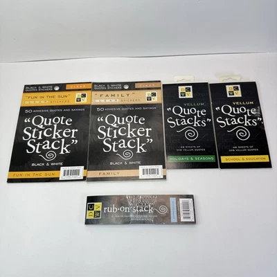 LOTE DE 5 PAQUETES DCWV pegatinas/pila de vitela citas y refranes más frotar en transferencias Foto 1 de 4