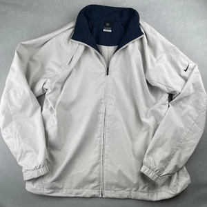 Nike Jacket Mens L Gray Clima-Fit Full Zip Windbreaker Lightweight Swoosh Golf - Picture 1 of 14