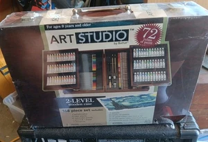 Battat Art Studio 168 Piece Art Set Paint Pastels Pencils Watercolor Wood Case   - Picture 1 of 4