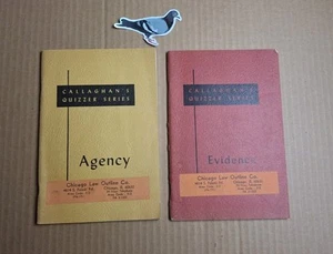 (2) Vintage CALLAGHAN'S QUIZZER SERIES Chicago Law Outline Co EVIDENCE & AGENCY - Picture 1 of 9