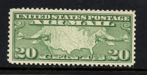 SCOTT C9 1927 20 CENT SPIRIT OF MAP & PLANE AIRMAIL ISSUE MNH OG VF CAT $12! - Picture 1 of 2