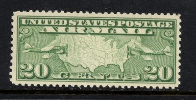 SCOTT C9 1927 20 CENT SPIRIT OF MAP & PLANE AIRMAIL ISSUE MNH OG VF CAT $12! - Image 1 of 2
