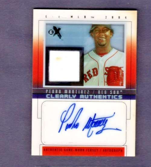 Camiseta deportiva Skybox Ex 2004 claramente auténtica parche prueba automática #cas-pm Pedro Martinez Foto 1 de 2