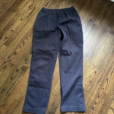 Lands' End Women's High Rise Straight Leg Cotton/Polyester Pants 8P Black - Image 1 of 4