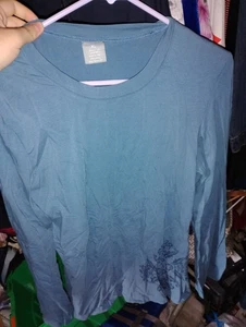 Mariko XL Camiseta Gráfica Mezcla Algodón Entrenamiento Azul Manga Larga Básica - Imagen 1 de 1