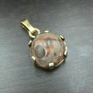 Schöner Vintage Mid Century 60er Jahre Europa 835 vergoldetes Silber & Edelstein Anhänger - Bild 1 von 9