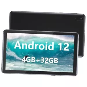 Tablet 7 inch Android 12.0 Tablet, 4GB+32GB ROM (1TB Expand), Quad-Core, Black - Picture 1 of 8