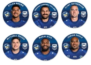 PARRAMATTA EELS NRL TEAM PLAYER IMAGE BUTTON BADGES x6 PLAYER BUTTON BADGES - Foto 1 di 7