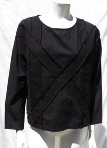 PRAIRIE UNDERGROUND USA Women’s Small Black Lightweight Cotton Blouse Shirt Top - Picture 1 of 5