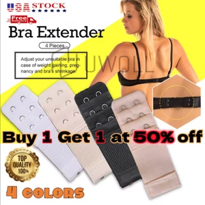 4Pcs Adjustable Bra Extender Back Clips Hooks Elastic Underwear Strap Extension - Picture 1 of 7