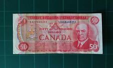 1975 Canada Banknote $50 Fifty Dollar Canadian Bill Paper Money Circulated