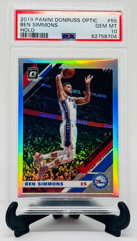 2019 Donruss Optic Holo Refractor- BEN SIMMONS PSA 10 GEM MT - Image 1 of 1