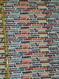 Vintage NFL All Teams Cotton Fabric 60” x 39" RARE OOP NEW 1999 NTT 6181 - Picture 1 of 6