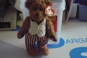 Patriotic Ty Beanie Bear Revere Stars and Stripes Forever 8 inches with tag NEW - Picture 1 of 2