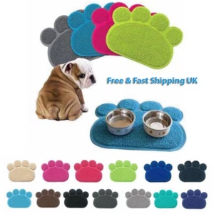 Multi-Purpose PAW Shape Pet Feeding Mat Small Dog/Puppy/Cat Food Bowl Place Mat - Picture 1 of 78