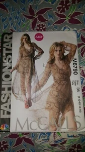 Vestido y sin cordones McCalls M6790 patrón talla 8 10 12 14 16 dobladillo asimétrico SIN CORTAR - Imagen 1 de 2