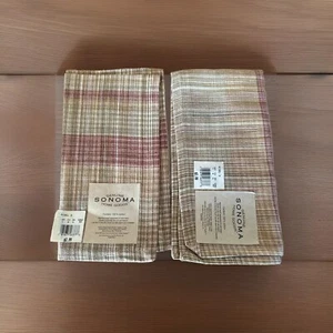 2 Genuine Sonoma Home Goods Plaid Napkins SUMA21BAR RN#63962 - Picture 1 of 4